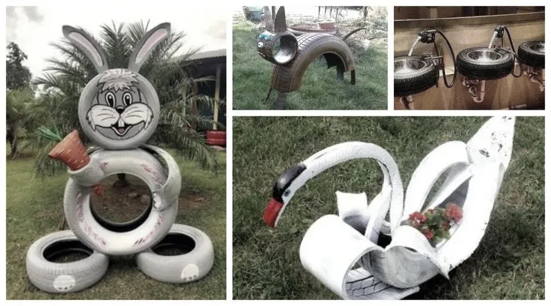 Rzeźby z opon